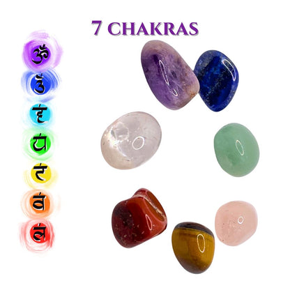 Kit de 7 Chakras Cristais Rolados