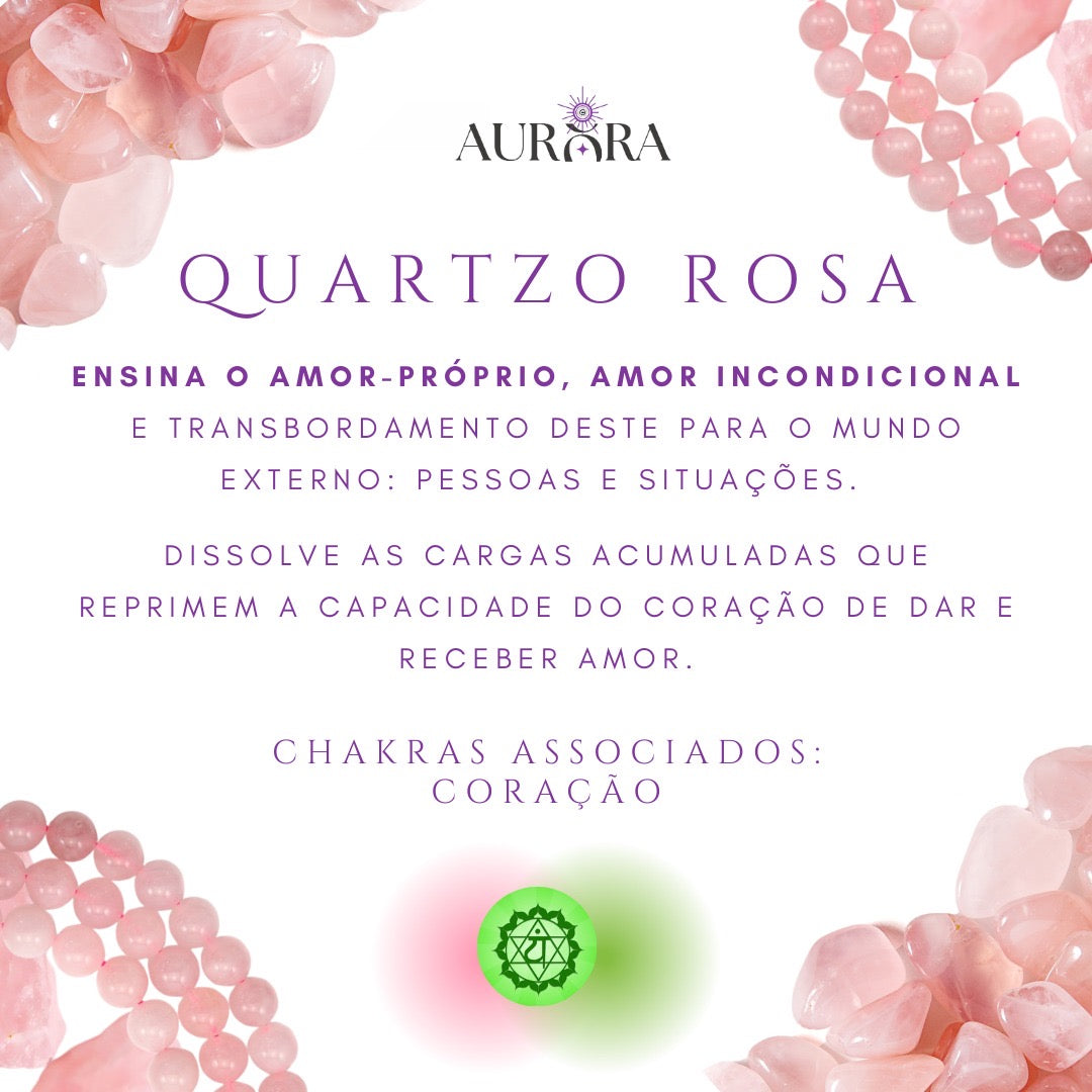 Set Pedras de Palma - Quartzo Rosa com Símbolo do Reiki