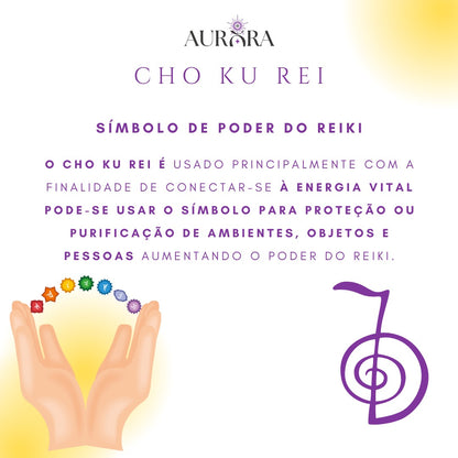 Aventurina Verde com Simbolo do Reiki