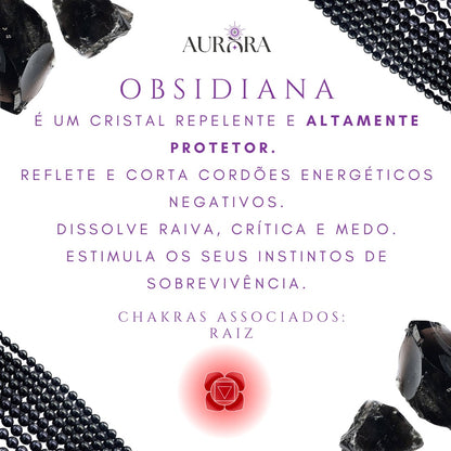 Set Pedras de Palma - Obsidiana com Símbolo do Reiki